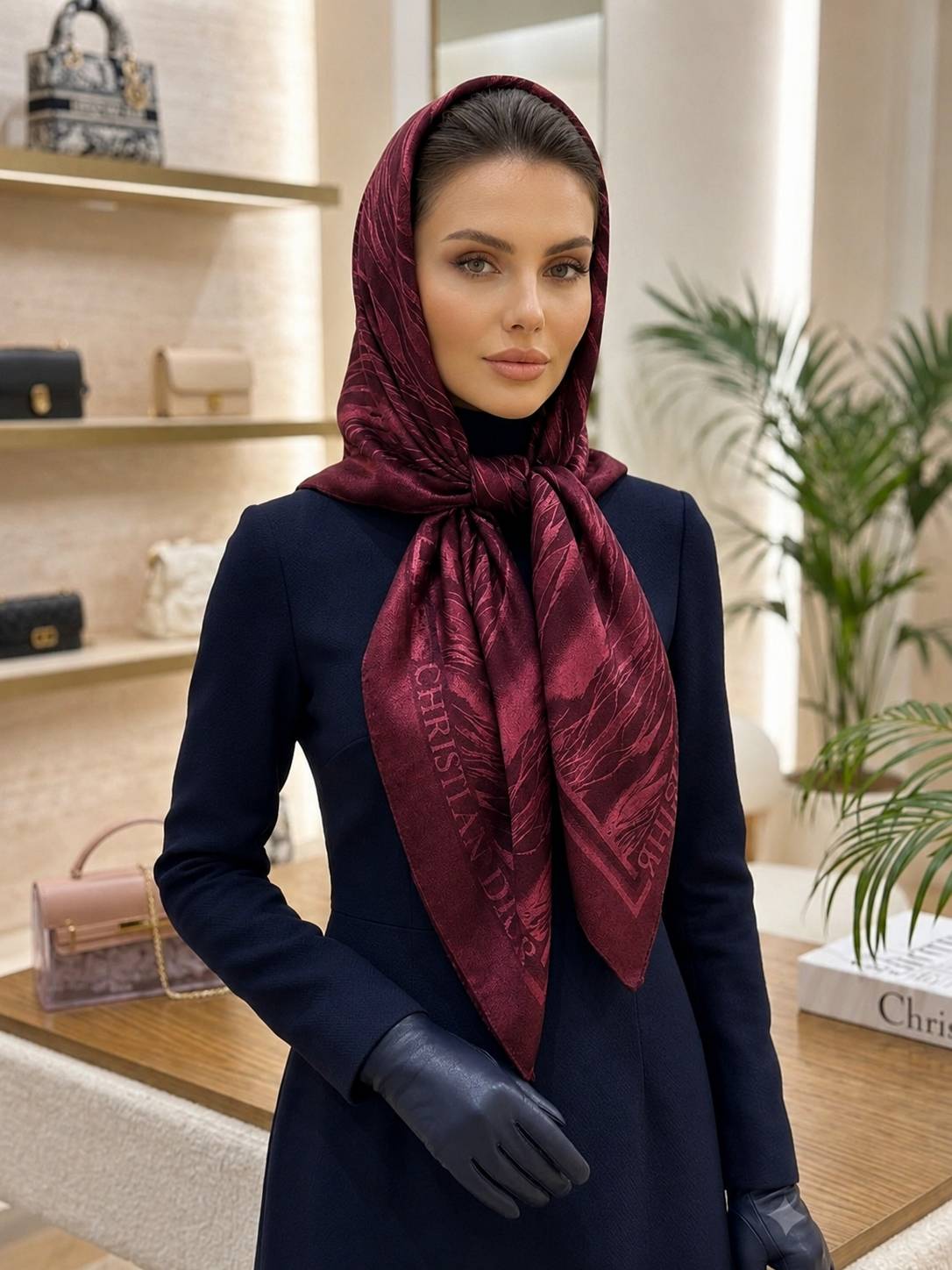 روسری نخ ابریشم قواره دار